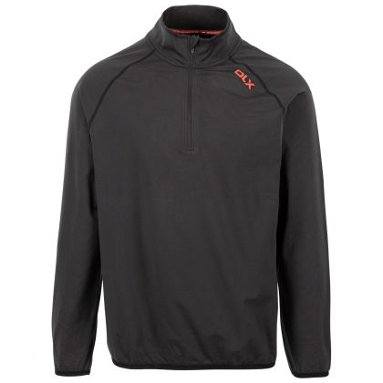 Men's DLX Half Zip Fleece Hulton in BLACK, Front view on mannequin
