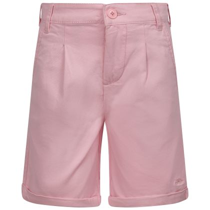 Trespass Girls Shorts Hunniee in Pale Pink, Front view on mannequin