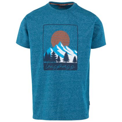 Mens Casual T-Shirt Idukki in BONDI BLUE, Front view on mannequin