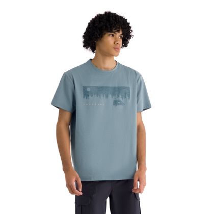 Mens Casual Short Sleeves T-Shirt Jacub in Pond Blue