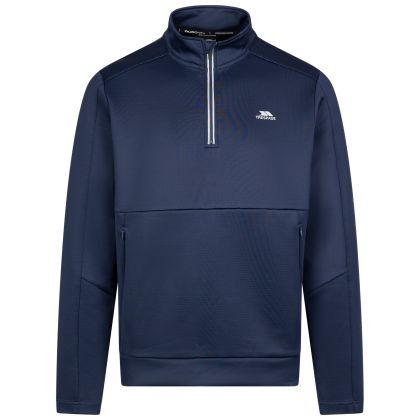 Men Funnel Neck Half Zip Long Sleeve Top Jay in Navy