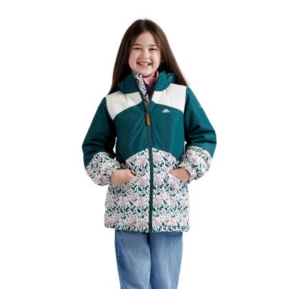 Trespass Girls Waterproof Padded Jacket Jessa in Pine