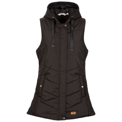 Trespass Women's Casual Gilet Juniper in BLACK, Front view on mannequin