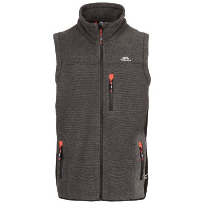 Trespass Men's Fleece Gilet AT300 Jynxless in BLACK, Front view on mannequin