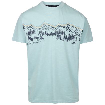 Mens Casual T-Shirt Kannur in SEAFOAM, Front view on mannequin