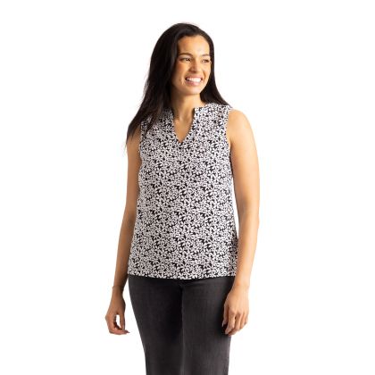 Womens Printed Vest Top Kaylyn in Black Print