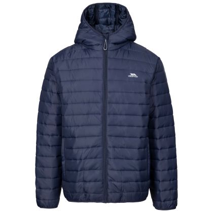 Trespass Men's Padded Jacket Kelmarsh in NAVY, Front view on mannequin