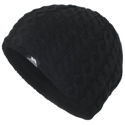 Trespass Womens Knitted Beanie Hat in Black Kendra