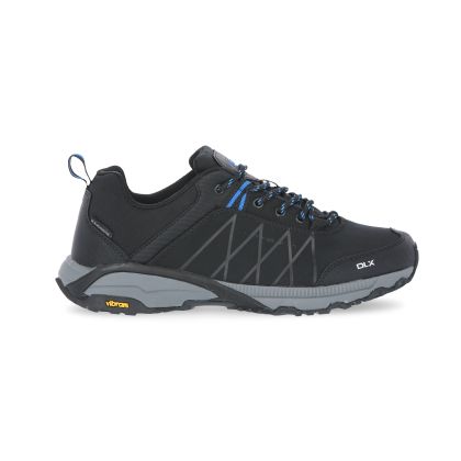 Keyboard II Men's DLX Walking Shoes in Black, Angled view of footwear