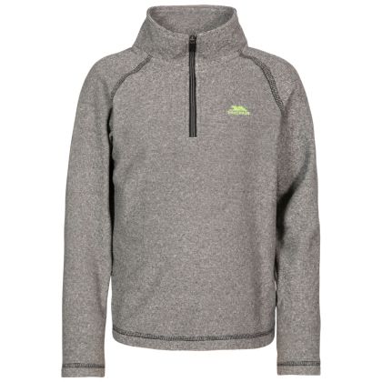 Keynote Kids' 1/2 Zip Neck Fleece - BLK, Front view on mannequin