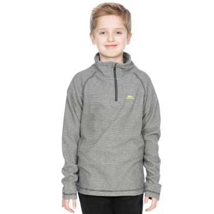 Keynote Kids' Half Zip Fleece in Black, Front view on mannequin