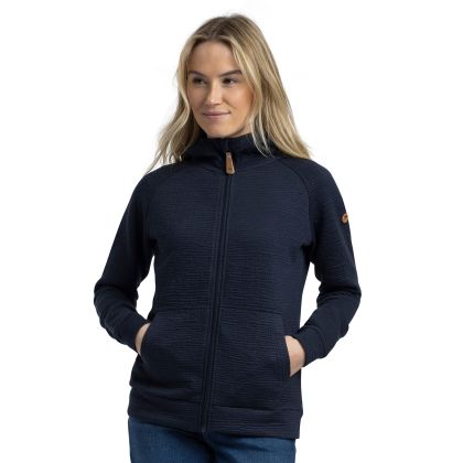 Womens Hooded Sweatshirt Lillie In Navy, Front view on mannequin