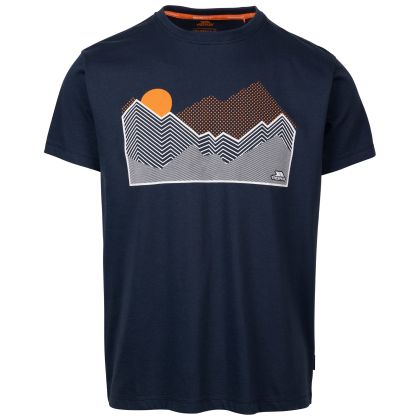 Mens Casual T-Shirt Lisab in NAVY, Front view on mannequin