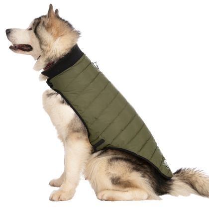 Trespaws XL Eco Friendly Dog Puffer Jacket in Khaki Lloyd