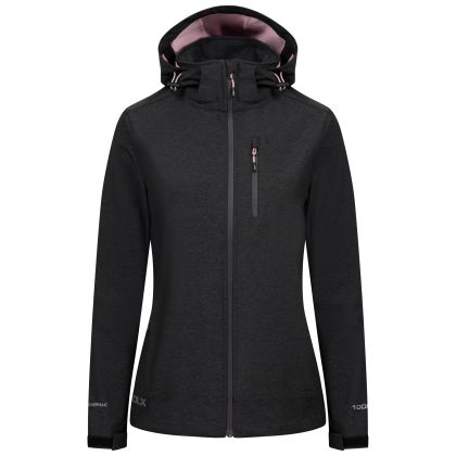 DLX Womens Zip Off Hood Softshell Jacket Lorimer in Dark Grey Marl