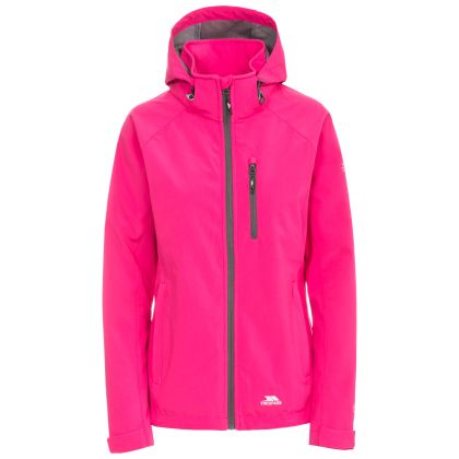 Trespass Womens Softshell Jacket Hooded Lorina in Pink