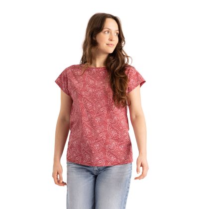 Womens Printed T-Shirt Lucia in Claret Print