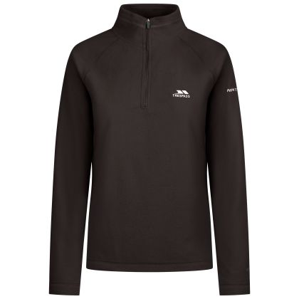 Womens Half Zip Fleece Luiston in Black, Front view on mannequin