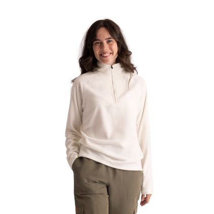 Womens Half Zip Fleece Luiston in Ghost, Front view on mannequin