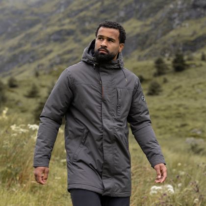 DLX Mens Padded Waterproof Jacket Macleod in Charcoal