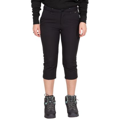 Mags Women's Active Shorts in Black, Front view on mannequin