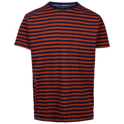 Mens Casual T-Shirt Mahe in BURNT ORANGE, Front view on mannequin