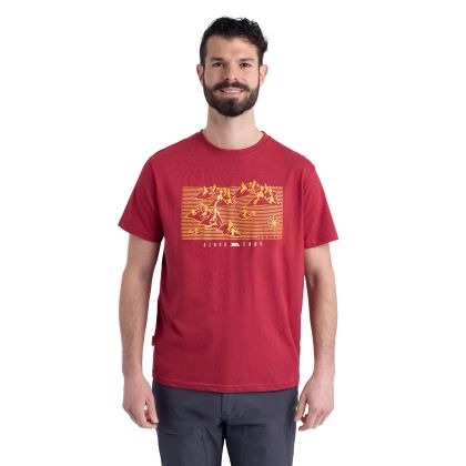 Mens Casual Round Neck T-Shirt Manny in Claret