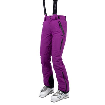 Women's DLX Ski Trousers Marisol II in Wild purple, Front view on model
