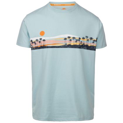 Mens Casual Short Sleeve T-Shirt  Marmion In Seafoam Marl, Front view on mannequin