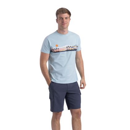 Mens Casual Short Sleeve T-Shirt  Marmion In Seafoam Marl, Front view on mannequin