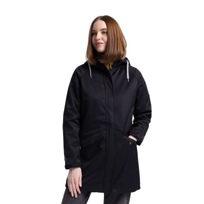 Trespass Womens Softshell Jacket Water Resistant Matilda in Black, Front view on mannequin