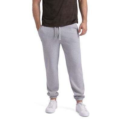 Mens Casual Joggers Matte In Grey Marl, Front view on mannequin