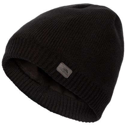 Adults Beanie Hat Mayfly in BLACK, Hat at angled view