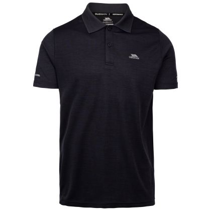 Mens Active Polo Shirt Mckay In Dark Flint Marl, Front view on mannequin