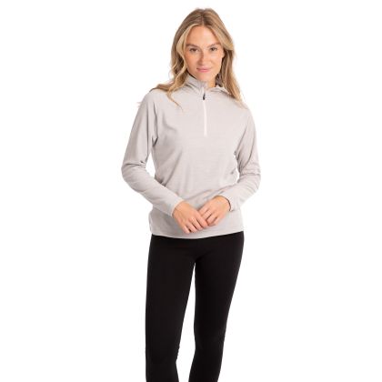 Trespass Womens Fleece Meadows in PALE GREY, Front view on mannequin