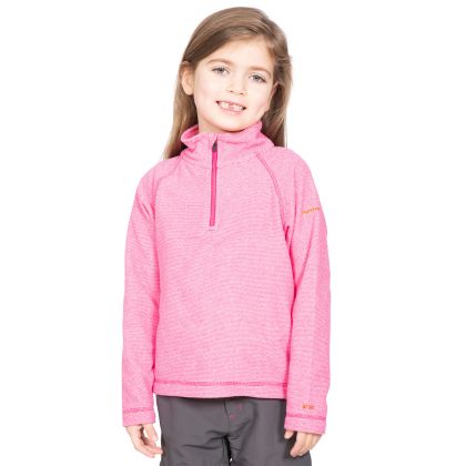 Meadows Kids' Half Zip Fleece in Pink, Front view on mannequin