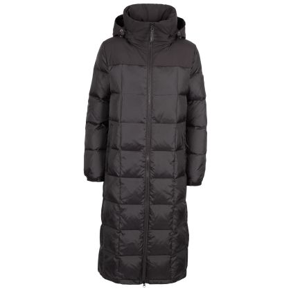 Women's DLX Down Jacket Mering in BLACK, Front view on mannequin