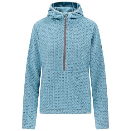 Womens 1/2 Zip Fleece Metraya in Blue Jade, Front view on mannequin