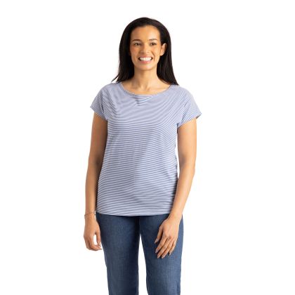 Womens Striped Top Mirela in Coastal Blue Stripe
