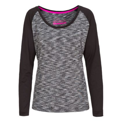 Miso Women's Long Sleeve Active T-Shirt in Light Grey, Front view on mannequin