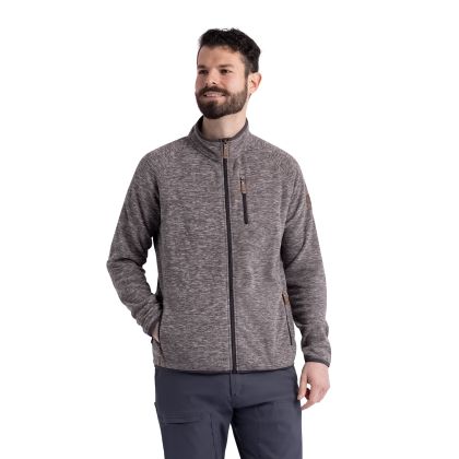 Mens Full Zip Microfleece Mitchie in Grey Marl