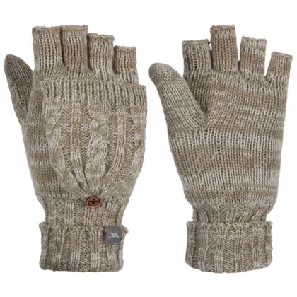 Women s Knitted Fingerless Gloves Mittzu in DARK MUSHROOM