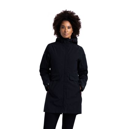 Trespass Women's Waterproof Jacket TP75 Modesty in BLACK, Front view on mannequin
