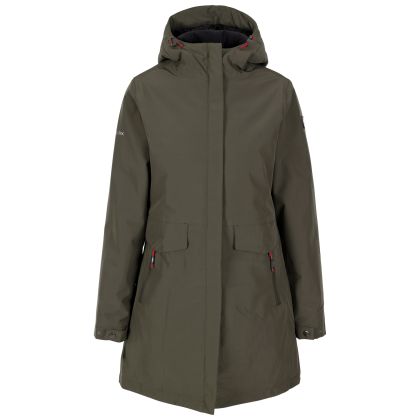 Trespass Women's Waterproof Jacket TP75 Modesty in DARK VINE, Front view on mannequin