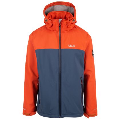 Trespass Men's DLX Softshell Jacket Moyler in BURNT ORANGE, Front view on mannequin