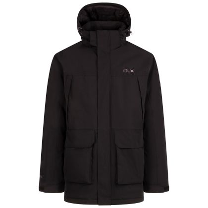 DLX Mens Down Parka Jacket Mullan II in Black