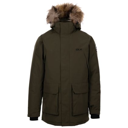 Trespass Mens DLX Waterproof Jacket Mullan, Front view on mannequin