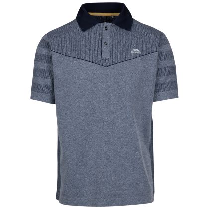 Mens Tp75 Active Polo T-Shirt Nab in NAVY MARL, Front view on mannequin