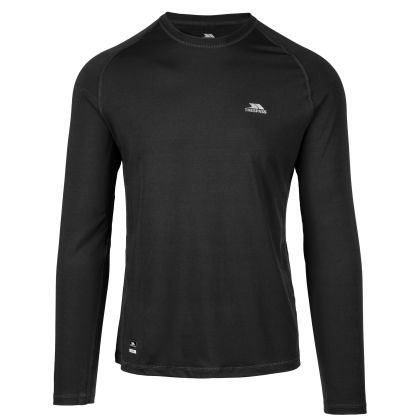 Men's Base Layer Top Nate in BLACK, Front view on mannequin