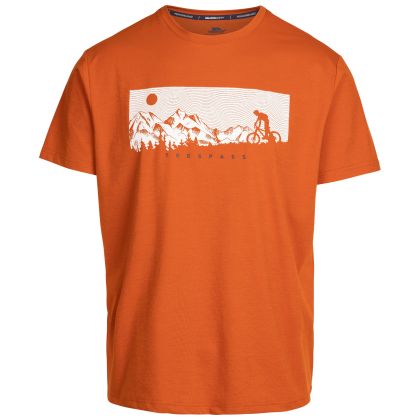 Mens Short Sleeve T-Shirt Tp75 Nellow in BURNT ORANGE MARL, Front view on mannequin